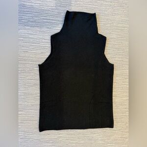 The Row Wool and Cashmere Black Sleeveless Turtleneck Top size Large